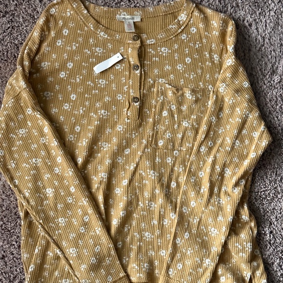 Madewell Tops - Madewell Floral Ribbed Henley Top - NWT